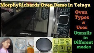 'Morphy Richards Microwave Demo in Telugu| Uses of Solo,OTG & Convection Microwave|Utensils in modes'
