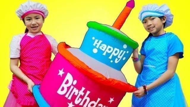 'Jannie & Emma Pretend Play Baking Super Giant Birthday Cake Food Toy'
