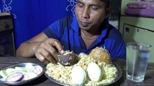'Eating Delicious Mutton Biryani with Boiled Eggs - Eating Show of Indian Food'