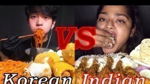 'Korean Vs Indian Mukbangers Eating Food'