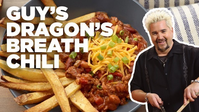 'Guy Fieri\'s DRAGON\'S Breath Chili with French FRIES | Guy\'s Big Bite | Food Network'