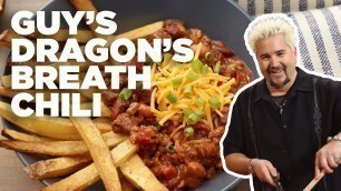 'Guy Fieri\'s DRAGON\'S Breath Chili with French FRIES | Guy\'s Big Bite | Food Network'