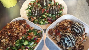 'BEST FALAFEL - KOSHARI - CRISPY ONIONS - EGYPTIAN STREET FOOD - FRESH SALAD - LONDON STREET FOOD'