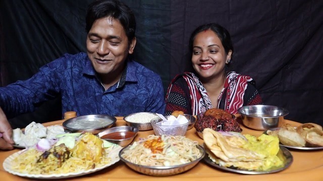 'Best Funny Eating Show ( Husband & Wife ) | Mutton Biryani | Mughlai Paratha|Chicken Pakora|Fuchka .'