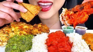 'ASMR INDIAN FOOD Paneer Palak, Butter Chicken, Mushroom Masala Mukbang (Eating Sounds) NO TALKING'