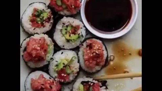 'Tomato spicy “tuna“ rolls | street food gallery | homemade cooking 2020'
