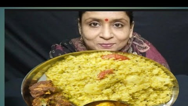 'Eating Show/Khichdi eating/Indian Winter Special Lunch Thali/Indian food'