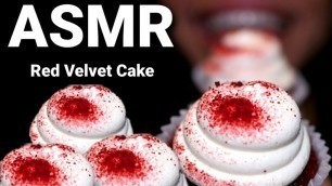'ASMR Eating 2 Red Velvet Cakes Mukbang  Food Porn'