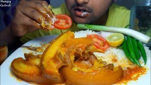'EATING SPICY PORK CURRY WITH RICE || NORTH EAST INDIAN FOOD STYLE || Hungry gadwali'