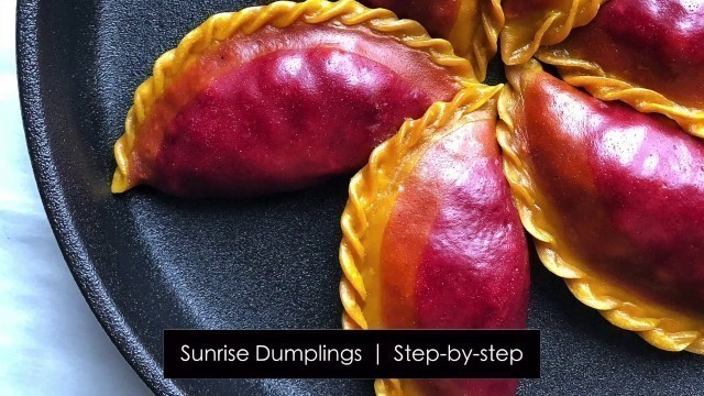 'Vegan Sunrise Dumplings Recipe (Natural Food Coloring) 饺子'