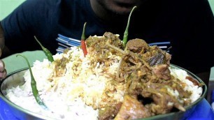 'Eatng mutton curry with overloaded rice (indian food) mukbang eating show'