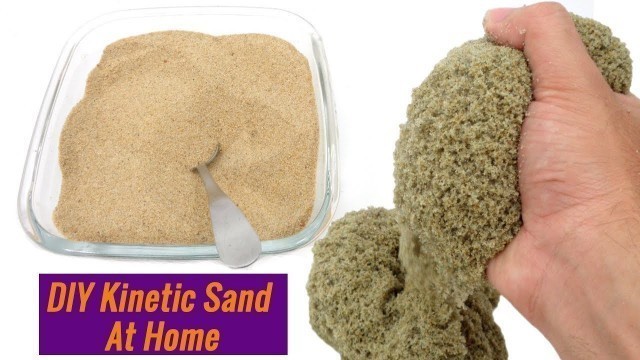 'DIY Kinetic Sand with Sand, Clear Glue, Highlighter, Food coloring at Home'