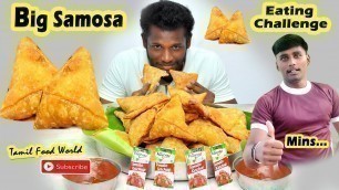 'BIG சமோசா AND 7 UP EATING CHALLENGE | TAMIL FOOD WORLD | SAMOSA EATING COMPETITION | TAMIL |'