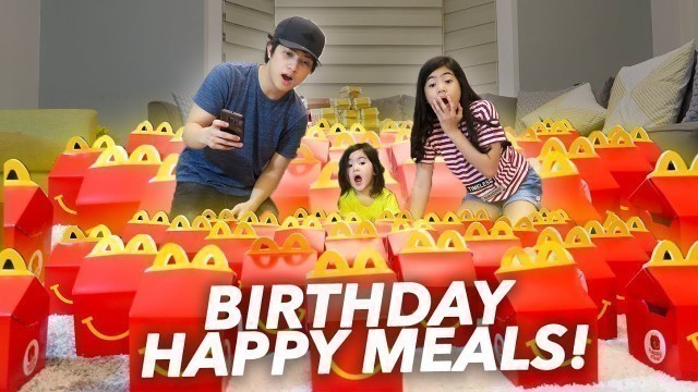 'BUNCH OF HAPPY MEALS FOR BABY SIS BIRTHDAY!! | Ranz and Niana'