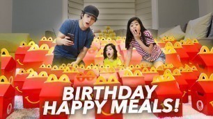 'BUNCH OF HAPPY MEALS FOR BABY SIS BIRTHDAY!! | Ranz and Niana'