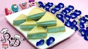 'Natural Food Coloring Cream Cake | Sponge Cake | Clitoria Ternatea Cake Cream | Sangu Poo'