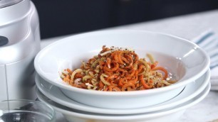 'Cheesy Carrot & Parsnip \"Pasta\" in the Cuisinart Elemental Food Processor with Spiralizer'