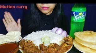 'Eating Spicy Mutton Curry With Basmati Rice & Puri/Luchi|Indian Food Mukbang | Food Lover Puja'