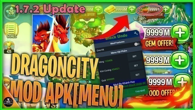 'Menu Mod Dragon City 11.1.0 Unlimited Gems Coin Food | Black Undo'