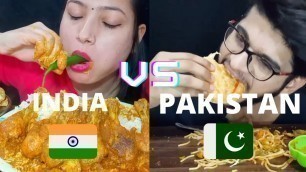 'INDIA VS PAKISTAN MUKBANGERS EATING 