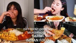 'DIFFERENT COUNTRIES MUKBANGERS EATING INDIAN FOOD | INDIAN FOOD EATING'