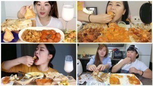 'Korean and Korean-american mukbangers eating Indian food'