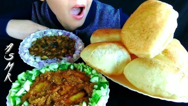 'ASMR:Eating Amritsari Chole Bhature & Shahi Paneer | Indian Food Eating Show | ERSA ASMR'