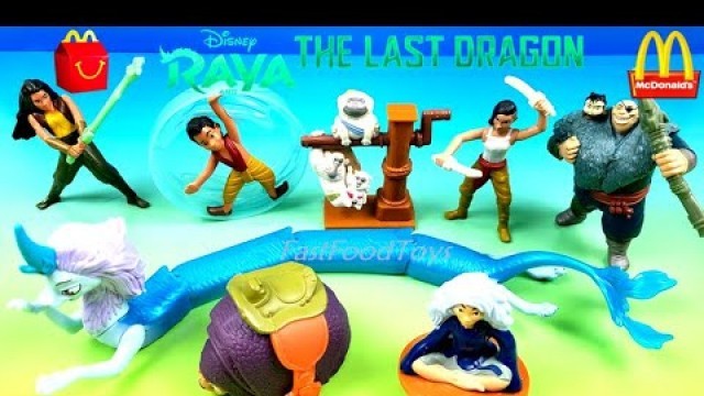 '2021 McDONALD\'S DISNEY RAYA AND THE LAST DRAGON MOVIE HAPPY MEAL TOYS COMPLETE SET 8 UNBOXING REVIEW'