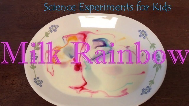 'Science Experiment at home-Milk Rainbow, Milk Food Coloring  Detergent Experiment'