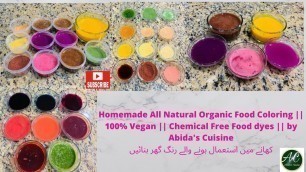 'Homemade All Natural Organic Food Coloring |100% Vegan | Chemical Free Food dyes |  کھانے والے رنگ'