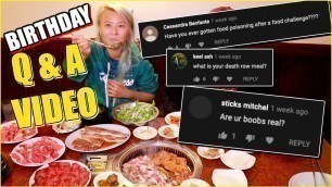 'It\'s my Birthday!!! Q&A + Birthday Meal Mukbang - Eating Korean BBQ ....YOUR QUESTIONS ANSWERED?!'