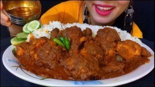 'Eating Bhuna Chicken Chicken Masala With Rice Asmr || Indian Food Eating Show || Foodie JD'