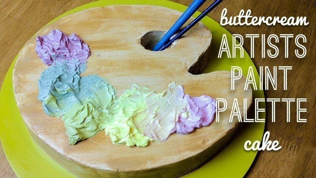 'Relaxing cake decorating: Rainbow artist\'s paint palette cake tutorial using natural food colourings'