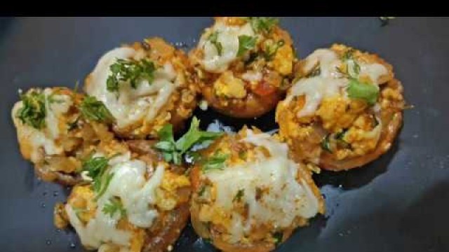 'Tawa Stuffed Mushroom without Oven in Tamil - ஸ்டஃப்டு காளான் | Protein Rich Mushroom Appetizer'