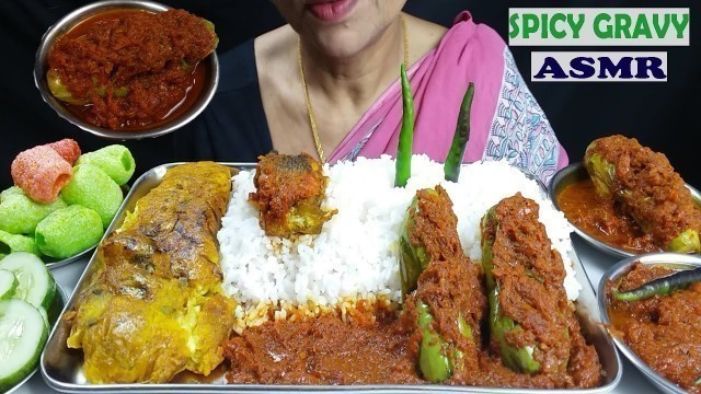 'Asmr Fish and Spicy Gravy Eating with Rice Mukbang Bengali Indian Food'