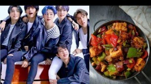 'BTS eating indian food - PANEER !!
