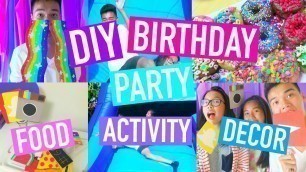 'DIY BIRTHDAY PARTY! Activities, Decor, & Food! | PurpleKevin'