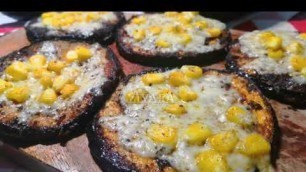 'Brinjal pizza | egg plant pizza | ziyara food gallery'