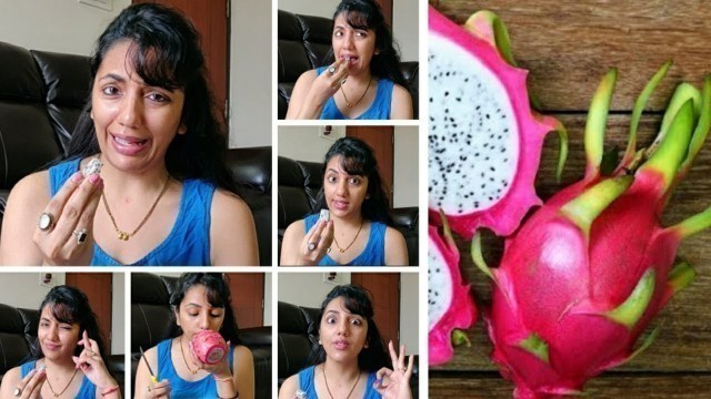 'Dragon fruit Taste|Trying for the First time|How to cut Dragon Fruit Easily?Juicy Dragon| Pitaya fal'