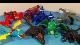 '2010 HOW to TRAIN YOUR DRAGON SET OF 8 McDONALD\'S HAPPY MEAL MOVIE TOY\'S VIDEO REVIEW'