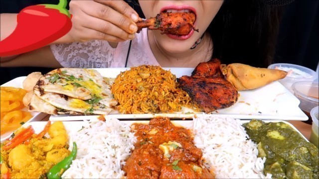 'ASMR:Delicious*Indian food* eating (Biriyani rice,paanipuri,butterchicken) *Eating sounds*'