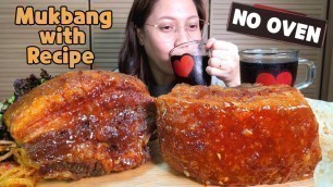 'no oven HONEY GLAZED PORK BELLY | Mukbang Philippines'