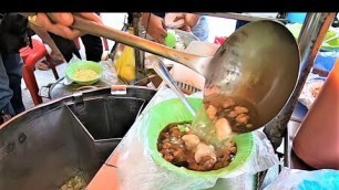 'Filipino Street Food | Beef Pares Mami - Beef Stew, Rice and Noodles'