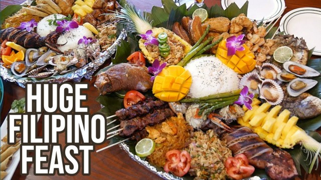 'Trying Filipino Food For the First Time | HUGE BILAO PLATTER'