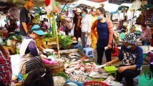 'Asian Street Food - Daily Fresh Foods And People Activities In Phnom Penh Market'