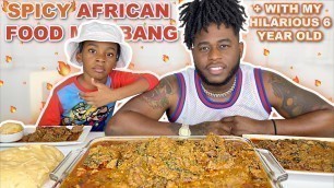 'EATING AFRICAN FOOD WITH ROYAL | FAMILY MUKBANG | FUFU, EGUSI SOUP | BEEF & CHICKEN | NAVEEN & SHENA'