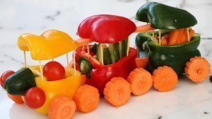 'Super Salad Decoration Ideas - Train Food Art Plate Decoration'