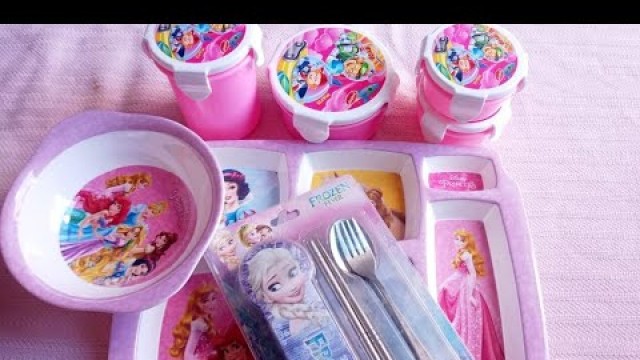'Disney Princess Dinner Plate Set/Disney Frozen Fever Portable Tableware set/Locked Container Set'