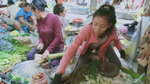 'Daily Fresh Food -  My Travel Around Phnom Penh Market - Foods And People Activities'