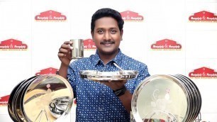 'Good Quality Steel Tiffin Plate,Lunch Plate,Dinner Set  Meenakshi & Meenakshi Salem Telugu Video 